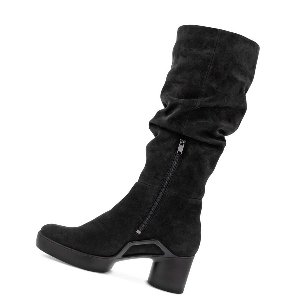 Women's Ecco Shape Sculpted Motion 35 Slouch Boots Black | USA 34TCE